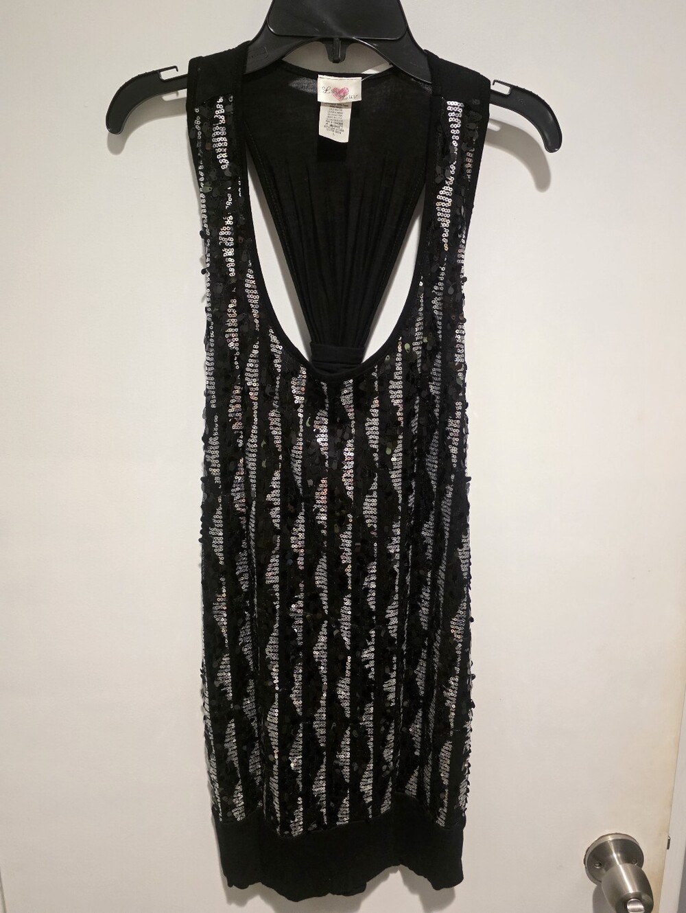 Black Sequin Backless Party Dress